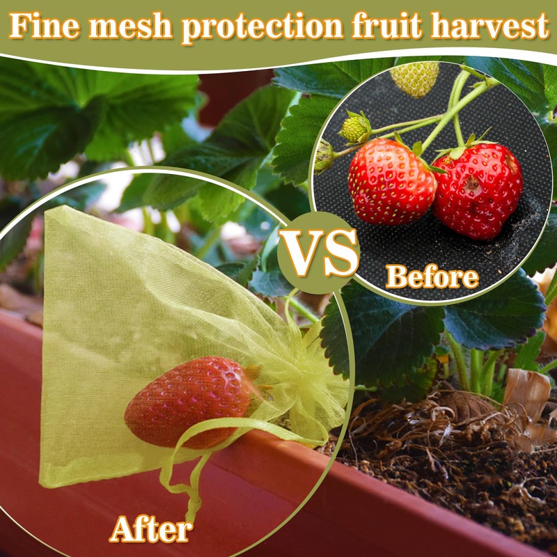 Sukh 100PCS Fruit Protection Bags - 6"x8" Fruit Cover for