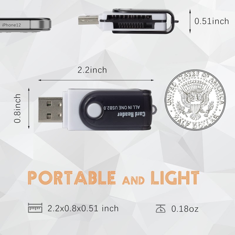 [3 Packs] USB SD Card Reader for PC, Micro SD