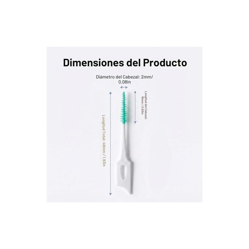 300 cepillos interdentales de doble uso, silicona suave, púas dentales