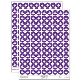 Retro Invaders from Space Rocket Ship 200+ Round Stickers - Matte Finish - 0.50" Size - Purple