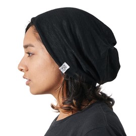 CHARM Mens Summer Linen Beanie Headband - Womens Neck Gaiter Ear Warmer Headwrap Black