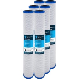 SpiroPure SP-EP-20 20x2.5 5 Micron NSF Certified Coconut Shell Carbon Block Water Filter Cartridge EP-20 155529 CB-25-2005 (Case of 6)