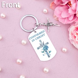 Confirmation Gifts For Teen Girls Boys Jesus Bible Cross Keychain Christian Accessories Christian Baptism Gifts For Women Men First Communion Gift for Girls Bereavement Gift Idea
