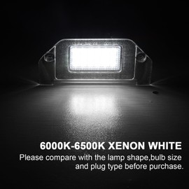 WinPower License Plate Lights Number Plate Bulb 6000K White CanBus No Error Compatible with Chrysler Sebring 200 300, 2 Pieces