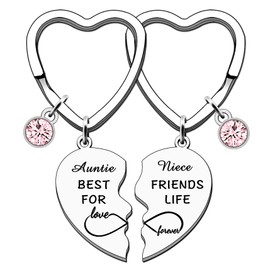 JMIMO Auntie Niece Gifts Auntie Niece Keyring Set Auntie And Niece Best Friends For Life