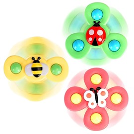 Tailtango Strong Suction Cup Spinner Toys, Baby Fidget Spinner Toy Sensory Bath Toys for Toddlers 1-3, Early Education Toy for Airplane Car Table Window Birthday Gift