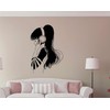 Heaven Decors Girl with Music Headphone Black Wall Sticker Size(59