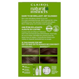 Clairol Natural Instincts - Tinte para el cabello demi-permanente, 5 colores de cabello castaño medio, paquete de 3