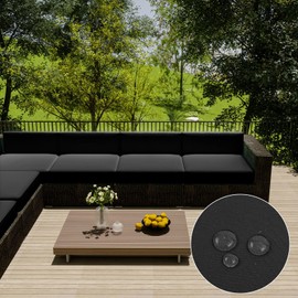 vctops Waterproof Oxford Outdoor Cushion Cover 25x25x4 inch Furniture Patio Cushion Cover Replacement Outdoor Seat Cushion Slipcover with Zipper (Black,25"x25")