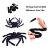 Halloween Decorations Big Spider 4.9 Ft Black Soft Hairy Scary