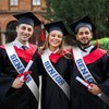 6PCS White Senior 2026 Sashes with Royal Blue Glitter Printing