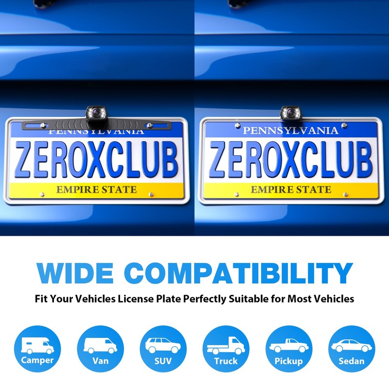 ZEROXCLUB Wired Backup Camera Kit with 7" Monitor, HD 1080P