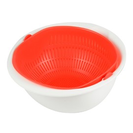 Pearl Metal C-5723 Miracuru Colander Bowl, Large, Orange [Made in Japan]