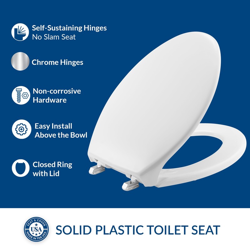 BEMIS 1900SS Commercial Heavy Duty Closed Front Toilet Seat with
