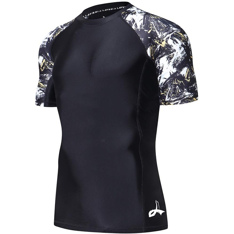 LAFROI Men's Short Sleeve UPF 50+ Baselayer Skins Compression Rash