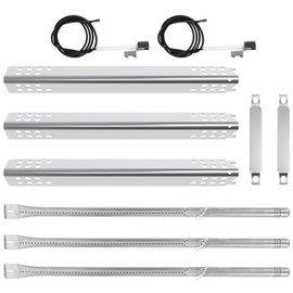 DELSbbq Grill Part Kit for Charbroil Signature 3 Burner Grills 463348017, 463372017, Replacement for Char-Broil Performance 2/4/5/6 Burner Grills, Heat Plates, Burners, Crossover Tube, Ignition