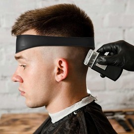 Hairline Trimmer Guide, Silicone Haircut Band Template, Silicone Heatless Styling Tool for Men,  Hair Products - Color: Red, Specification: one-size