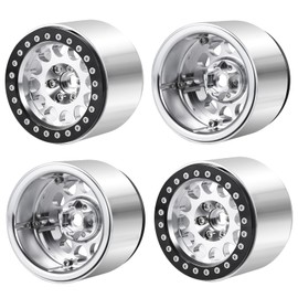 MORFUM RC2.2 Beadlock Wheels 4PCS Metal 2.2 Beadlock Wheel Rims Hubs Super Width 45mm for Axial Wraith RR10 SCX10 Capra 90046 90048 D90 CC01 TRX4 TRX6 Redcat Gen8 1/10 RC Crawlers (Silver)