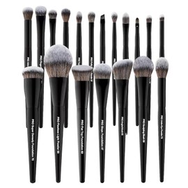 Bueart Design Juego De 19 Brochas De Maquillaje Profesionales Etiquetadas, Grandes, Para Base, Polvos, Contorno, Corrector, Sombra De Ojos, Rubor, Del