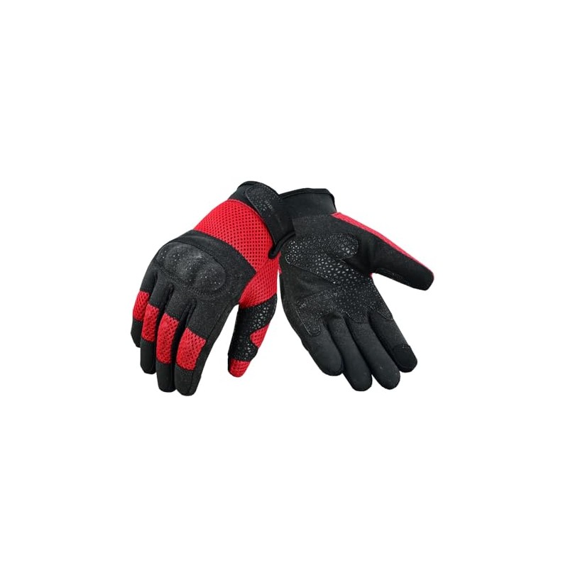 RAXUS Mens Summer Breathable Motorcycle Gloves with Knuckle Protection CE