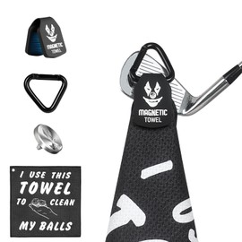 Big Crazy - Toalla de golf de microfibra, patrón de gofre, toalla magnética de golf, toalla de golf divertida, toalla magnética perfecta, toallas de golf para bolsas de golf para hombres, negro, gris,