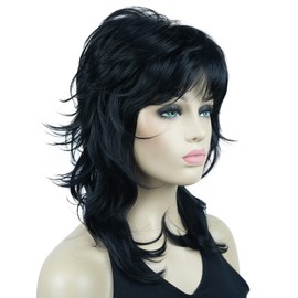 Lydell Long Soft Shaggy Layered Black Wig Classic Cap Full Synthetic Wigs