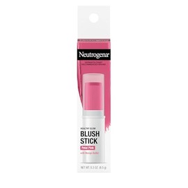 Neutrogena Rubor en barra de brillo saludable, maquillaje ligero fácil de usar, color ultra cremoso de mejillas con mantequilla de mango hojas de piel con un color de aspecto natural, rosa pétalo, 0.3 onzas