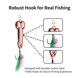 UAIAGM Gag Fishing Lures Set Metal Luminous Sequin Spoons Funny Top Water Bass Fishing Lures Fishermen Gear Spinner Baits Freshwater Saltwater Equipment Fishing Hook for Fishing Lover Men