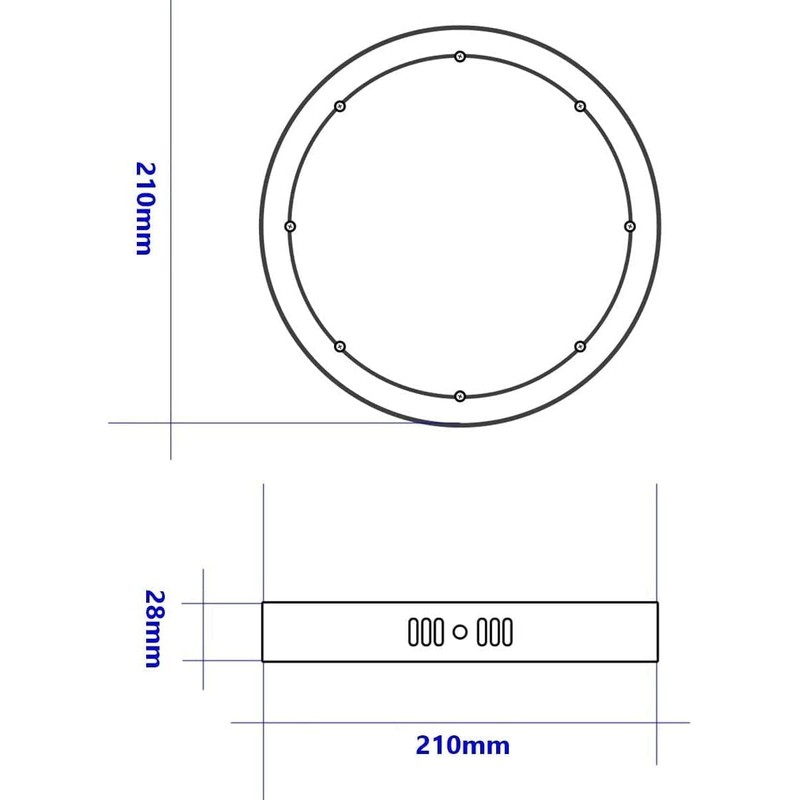 JANDEI - 18 W Round LED Downlight White Light (Equivalent