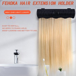 Fehoka Hair Extension Holder holder for Washing,Styling, Packing and Storing,Hair Extension Holder holder for salons,bathrooms, beauty shops, cloakrooms.4 quick&easy Installation Modes With Tool.
