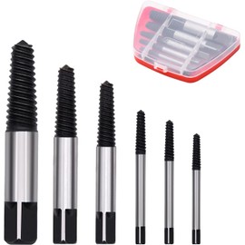 Gebildet 6pcs 3mm-22mm Damaged Screw Extractor Set with Case Drill Bit for Removing Broken Screws Made of Alloy Steel for Easy Removal of Damaged Screws