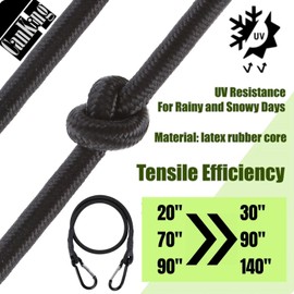 CanKing Bungee Cords with Carabiner Hooks Camo Green 20 inch 4 Pcs