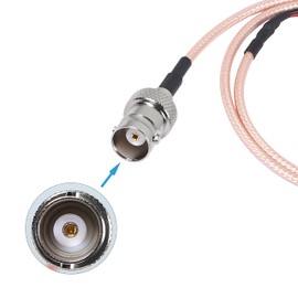 XMSJSIY BNC Female to Dupont Female Test Leads Cable Connector Adapter Extension Wire (Red+Black)-1 pcs (Female to Female)