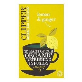Clipper Organic Lemon and Ginger Infusion Tea 20 Bags 50g (Enveloped)
