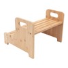 Bed Steps,Bamboo Two-Story Stairs, Portable Step Stool,Potty Training