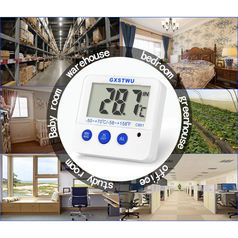 Fridge Freezer Thermometer Max/Min Memory GXSTWU High & Low Temperature