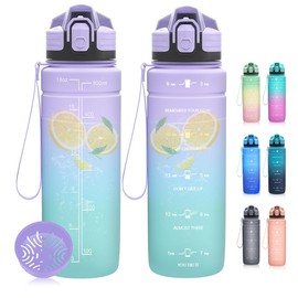 Dosurer Drinking Bottle, 1 Litre, 700 ml, 500 ml Children's Leak-Proof, Water Bottle with Motivational Time Marking, BPA-Free Tritan Sports Bottle for School, Sports, Bike, Work, Fitness