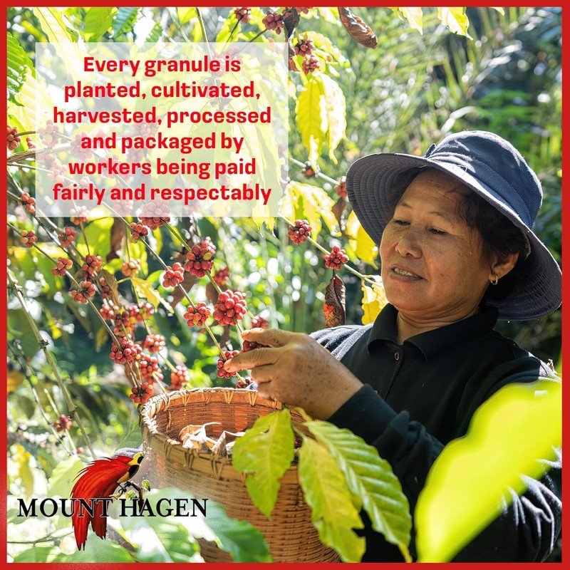 Mount Hagen Instant Espresso Coffee 6 Pack, Eco-friendly Organic Espresso