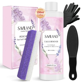 SAVILAND Cuticle Remover: 8.45fl Oz Feet Dead Skin Removal for Feet Pedicure Kit Salon at Home