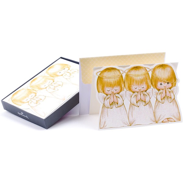 Hallmark Religious Boxed Christmas Cards, Three Angels (16 Cards and 17 Envelopes)