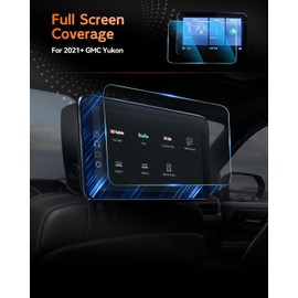 CDEFG For 2021-2024 2025 2026 GMC Yukon Screen Protector - (2PCS) 9H HD Tempered Glass - Yukon Denali/Denali Ultimate Dual 12.6 Inch Rear Media Touchscreen Accessories