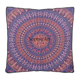 Large Floor Pillow,Throw Cushion Cover Oversized Mandala Seating Dorm Living Room Decor, Dog Cat Bed Ottoman Yoga Meditation Indoor Outdoor Pouf (Multi)