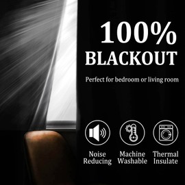 DWCN 100% Blackout Curtains 45 Inches Long with Black Liner, Thermal Insulated Privacy Protection Noise Blocking Window Drapes with Tiebacks for Small Window Navy Blue, 52 x 45 Inches, 2 Panels