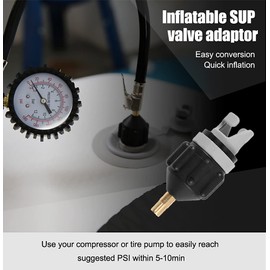 HEYTUR Inflatable Boat SUP Pump Adaptor Standard Schrader Conventional Air Pump Air Valve Adapter Spoke Plate Attachment (Black)