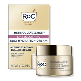 RoC Retinol Correxion Max Hidratacin diaria hidratante facial antienvejecimiento con cido hialurnico, crema de cuidado de la piel sin aceite para...  