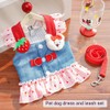 ANIAC Denim Dog Dress Harness with Leash Set Cute Small
