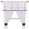 BabyDoll Unique Valance Curtain Set, Navy, 5 Piece