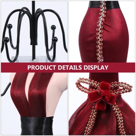 BESPORTBLE Claret Jewelry Display Stand Model Dress Earring Necklace Ring Jewelry Holder Mannequin Stand Hanging Jewelry Tower Rack for Girls Women
