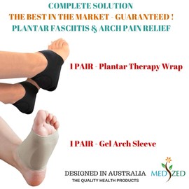MEDIZED® Plantar Fasciitis Therapy Wrap Heel Foot Pain Arch Support Ankle Brace Insole Orthotic (Universal Size)