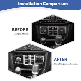 RT-TCZ for Jeep JL Center Dash Window Switch Panel Trim Media Port Cover for Jeep Wrangler JL JLU Gladiator JT 2018-2024 Carbon Fiber Interior Accessories 3pcs